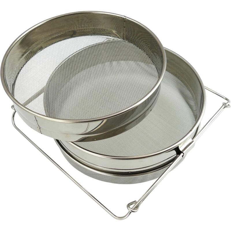 Tamis à miel double passoire 24 cm en acier inoxydable abeilles miel filtre apiculture filtre miel