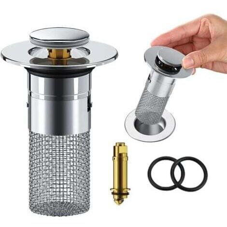 Tamis Cuisine,Filtre Evier Cuisine,Filtre Evier,Bonde Lavabo Universel, Bouchon de Lavabo Pop-Up, Flitre de Vidange Anti-Blocage avec Panier-Filtre A