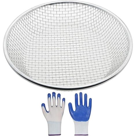 Tamis de Jardinage Rond pour Terreau et Compost - Crible en Acier Galvanisé Maille 6mm (1/4") - S'adapte sur Seau 19L / 5 Gallons