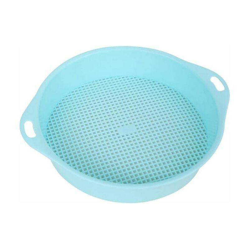 Tamis de sol en plastique rond en maille pour jardin tamis de sable tamis pour semis, outil de culture avec accoudoirs pour enfants et adultes Tamis