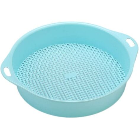 Tamis de sol, séparateur de sable, fournitures de jardinage en plastique, tamis pour plantation domestique, filtre à pierres, utilisé pour séparer les pierres dans le sol Sky-blue-1PCS