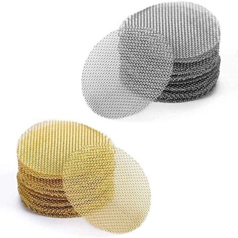 Tamis pour Bong 19 mm Ø 100 pcs,Écrans de Pipe,Filtres à Écran de Pipe Filtres D'écran de Tuyau 50 tamis tubulaires en acier inoxydable de haute qualité et 50 filtres en laiton