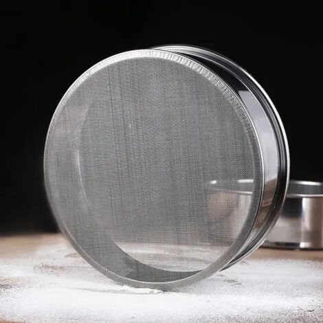 Tamis rond à mailles extra-fines pour farine et sucre en poudre, passoire en acier inoxydable pour la pâtisserie et la cuisson des gâteaux.