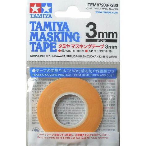 TAMIYA Maskierfilm 87208 mm/18 m Maskierfilm (L x B) 18 m x 3 mm Nastro mascheratura 3 mm/18 m, Accessori per modellismo, Arancione, 3 mm/18 m