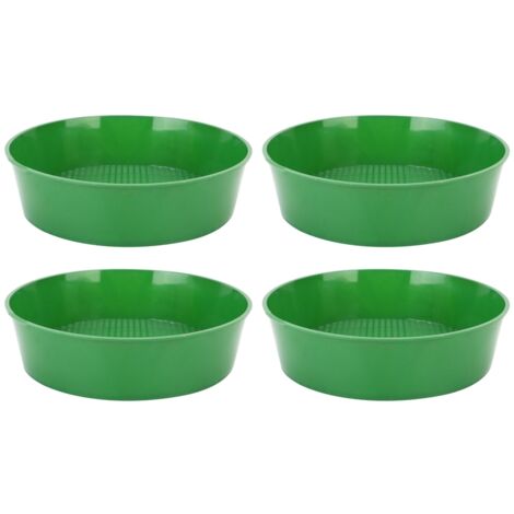 Tamiz de jardín de plástico de 4 piezas para suculentas, filtro de arena y piedras, modelo verde, dimensiones 20,6 x 20,6 x 5,5 cm.