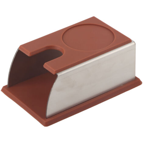 Tamper Pad, Coffee Tamper Holder Coffee Powder Maker Stand Rack Tool Acier Inoxydable Silicone (Noir) (BROWN).