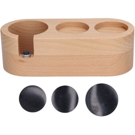 Tamperständer aus Holz mit rutschfestem Boden – 3 Löcher für Kaffeefilter – Sockel für 51-mm-Tamper