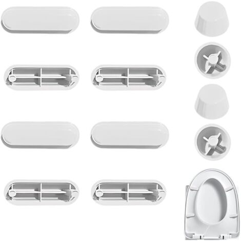 Tampon Abattant Wc,Lot De 12 Patin Abattant Wc,Tampon Abattants Wc Pour La Maison Le Bureau L'Hôtel,8 Tampons Anneaux+4 Tampons Couvercle(Blanc)