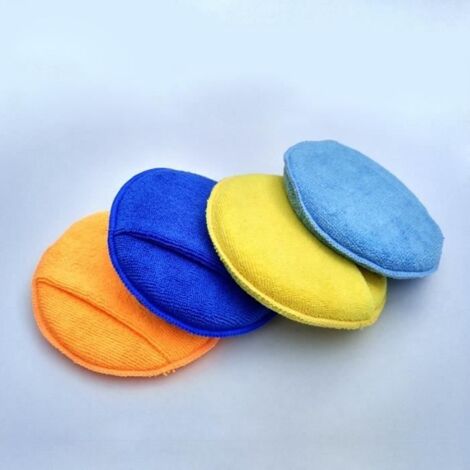Tampon applicateur de cire de voiture en microfibre Ultra doux éponge de polissage avec applicateur de cire de poche de doigt