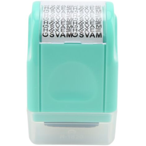 Tampon confidentiel à fenêtre amovible en ABS avec rouleau photosensible, vert