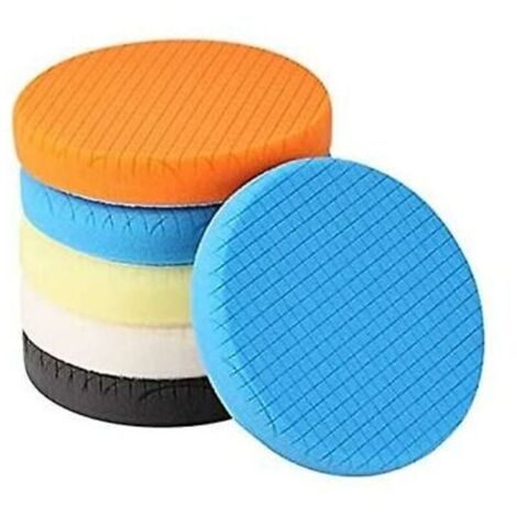 Tampon de polissage, 5 pièces 150 mm/6 pouces éponge de polissage kit de polissage de voiture tampon tampon de polisseuse/pour polissage de polisseuse à double action RO/DA