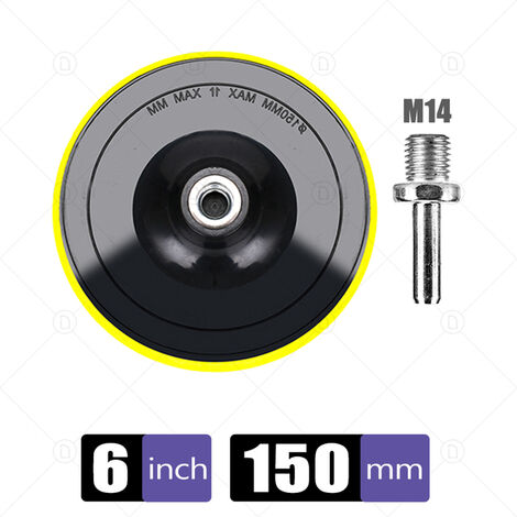 Tampon de polissage auto-adhésif pour phares de 2 à 7 pouces, papier de verre adhésif, ventouse, disque de polissage, broyeur électrique, carrosserie de voiture, rénovation,6Inch 150MM M14,Plaque de s
