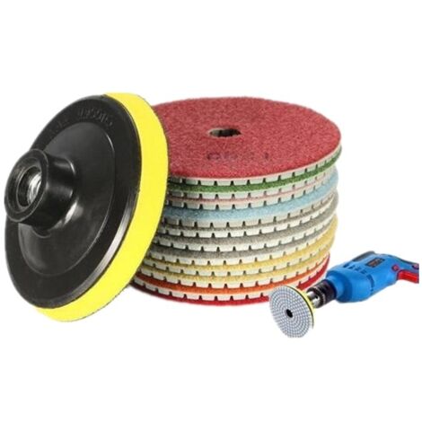 Tampon de polissage diamant 4 pouces, jeu de roues de polissage humide pour granit, béton, pierre, céramique, 8 pièces