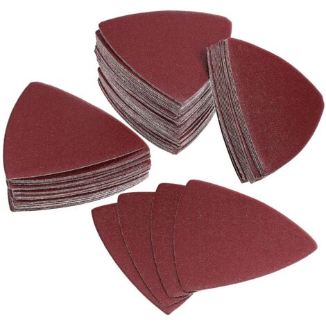 Tampon de ponçage triangulaire de 80 mm Papier abrasif abrasif sans trou 240 grains Feuilles de ponçage à crochet et boucle en oxyde d'aluminium (paquet de 50)