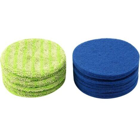 Tampon de Rechange pour Balai de Vadrouille éLectrique Rotatif sans Fil pour Vadrouille éLectrique sans Fil Comprenant 8 Tapis en Microfibre et 8 Joints à Usage IntéRieur(16cm)