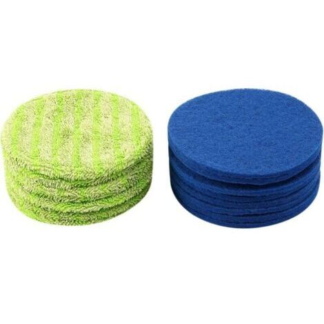 Tampon de Rechange pour Balai de Vadrouille éLectrique Rotatif sans Fil pour Vadrouille éLectrique sans Fil Comprenant 8 Tapis en Microfibre et 8 Joints à Usage IntéRieur(16cm)