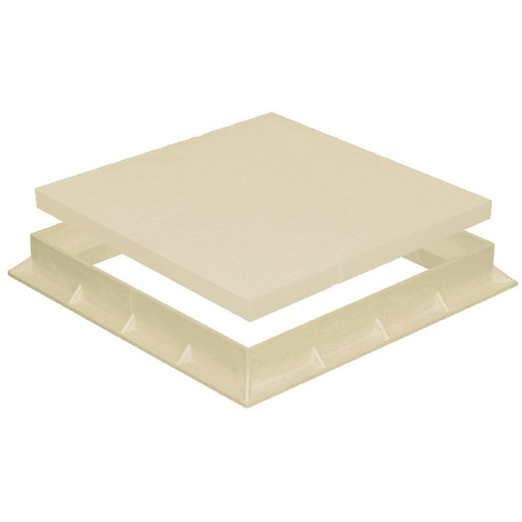 Tampon de sol PVC léger 187 x 187 mm avec cadre anti-choc 200 x 200 mm - 11,00 KN - Sable - First Plast