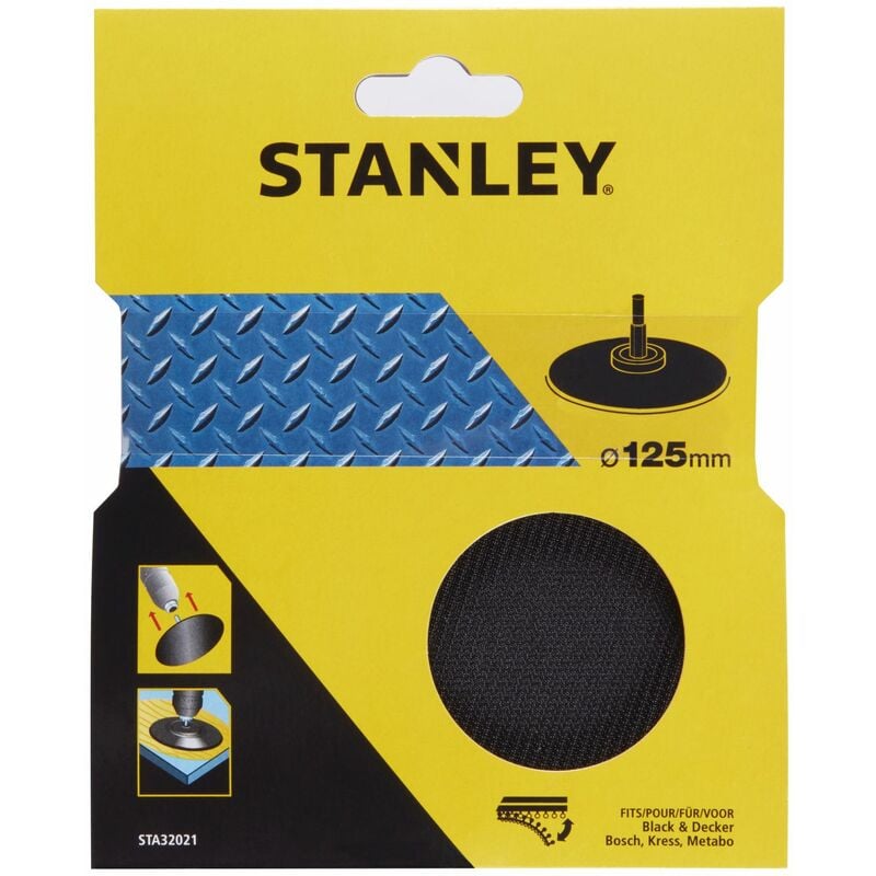 Percez la plaque de support. ø 125 mm. Auto-adhésif. Stanley STA32021-XJ