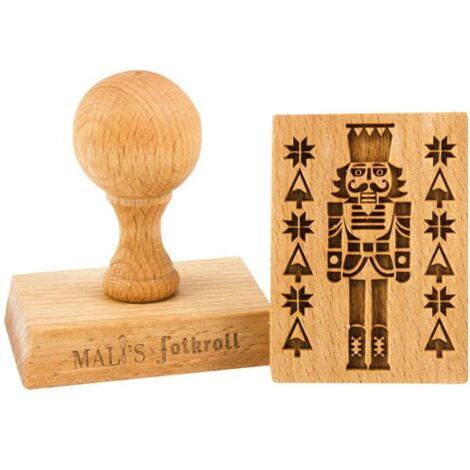 Tampon En Bois Rectangle - Motif Casse-noisette - Patisse