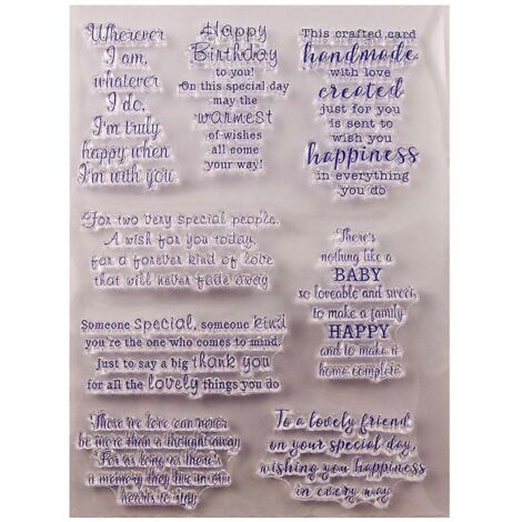 Tampon en silicone transparent avec citations inspirantes pour scrapbooking et album photo à gaufrer.