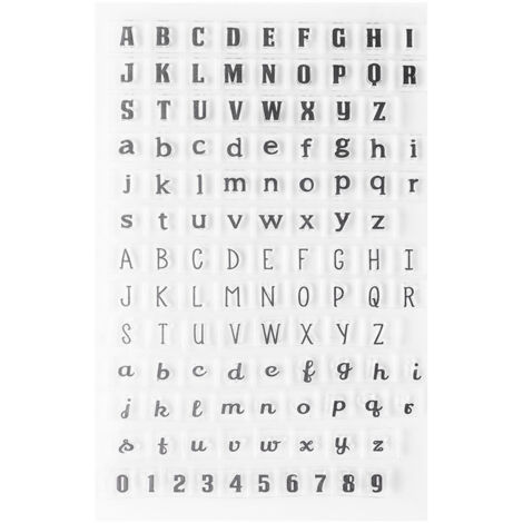 Tampon en Silicone Transparent Chiffres Lettres pour Scrapbooking DIY (Majuscules et Minuscules)