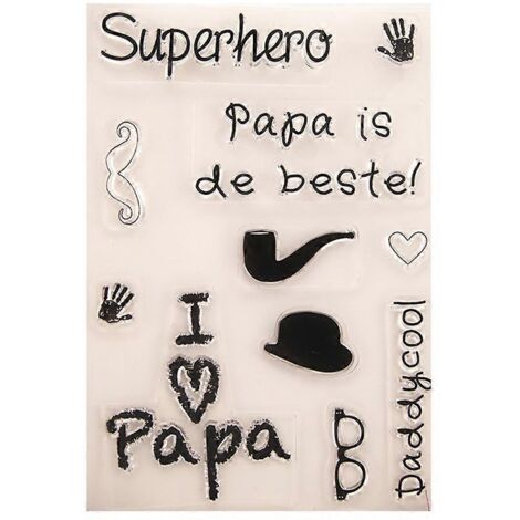 Tampon en silicone transparent « J’aime papa » pour album photo, scrapbooking et décoration de cartes photo.