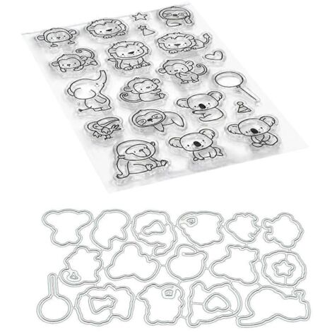 Tampon Sceau Singe Lion avec matrices de découpe, pochoirs pour scrapbooking, gaufrage, décoration d'albums photo et cartes en papier.
