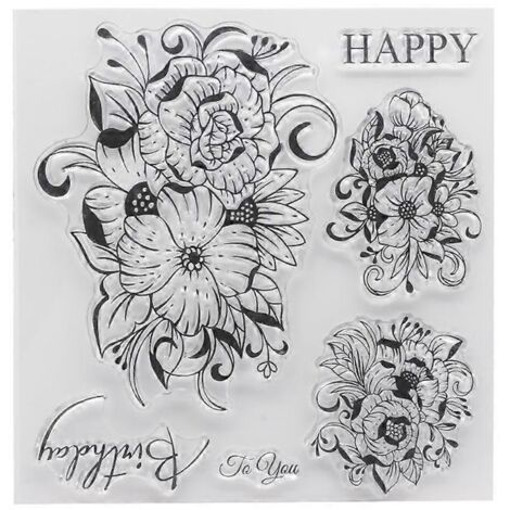 Tampon transparent en silicone à motif floral pour scrapbooking et album photo à gaufrer