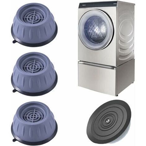 Tampons À Pied Machine À Laver 4 Pièces Universal Tapis Anti-Vibration pour Machine à Laver - Caoutchouc Antidérapant Coussinets/Pieds Stabilisateur Piédestal pour Machines à Laver Séchoirs et Me