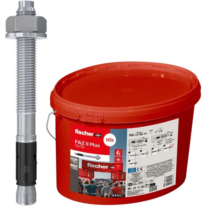 Tampons d'ancrage Fischer FAZ II Plus 10/10 en seau (145 pcs)- 568857