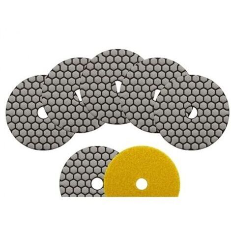 Tampons de polissage diamant-paquet de 7 tampons de polissage diamant secs 4 "/100 mm pour marbre, granit, pierre, béton