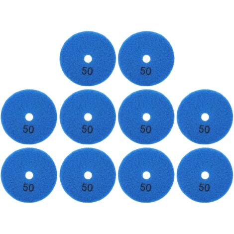Tampons de Ponceuse, Disques de Ponçage 10 Pièces 3 Pouces, Tampons Polissant Le Diamant de Polissage Pour Pierres de Béton en Marbre 50 Mailles