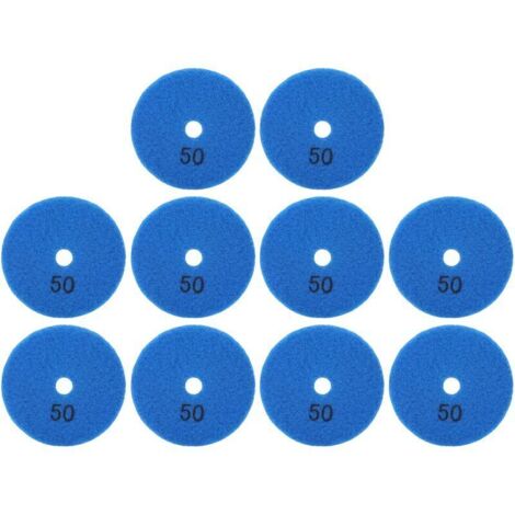 Tampons de Ponceuse, Disques de Ponçage 10 Pièces 3 Pouces, Tampons Polissant Le Diamant de Polissage Pour Pierres de Béton en Marbre 50 Mailles Accessoire pour une meuleuse