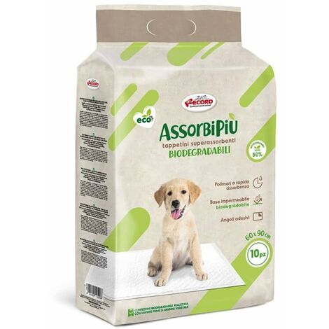 Tampons superabsorbants biodégradables 60x90cm Assorbipiù 10 pièces avec coins adhésifs