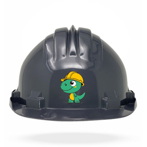 TAMS® Kinderhelm - Drehverschluss Grau Dinosaurier