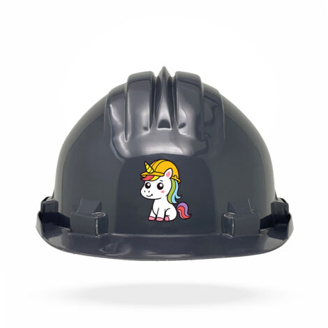 TAMS® Kinderhelm - Drehverschluss Grau Einhorn