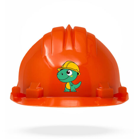 TAMS® Kinderhelm - Drehverschluss Orange Dinosaurier