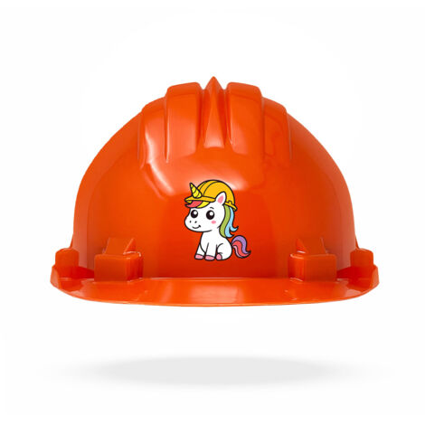 TAMS® Kinderhelm - Drehverschluss Orange Einhorn