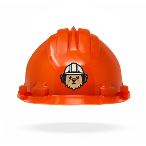 TAMS® Kinderhelm - Drehverschluss Orange Hund