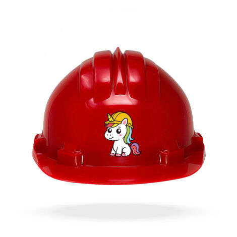 TAMS® Kinderhelm - Drehverschluss Rot Einhorn