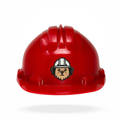 TAMS® Kinderhelm - Drehverschluss Rot Hund