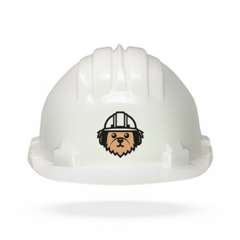 TAMS® Kinderhelm - Drehverschluss Weiß Hund