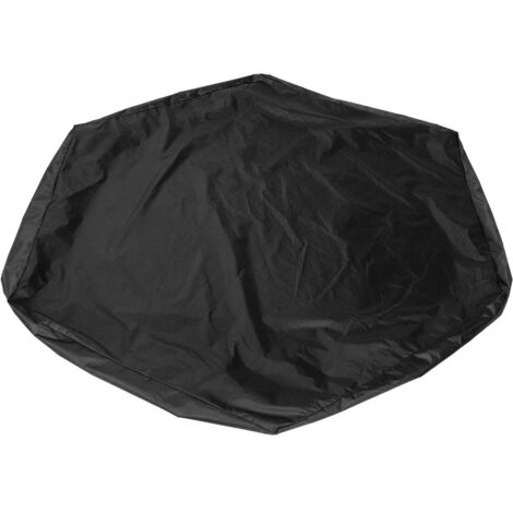tanche Hexagonal Enfants Bac  Sable Couverture Protecteur Jardin Baignade Piscine Pare-Soleil Noir 140x110x20cm