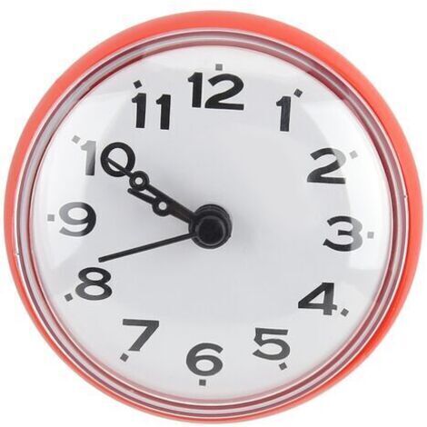 tanche Ventouse Mur Fenêtre Miroir Bain Douche Horloge Salle De Bains Accessoires Rouge