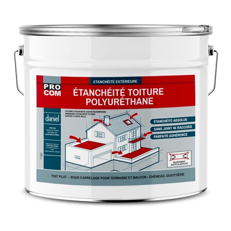 Tanchéité toiture polyuréthane - Étanchéité toit terrasse, toit plat Procom ffffff 15 Kg