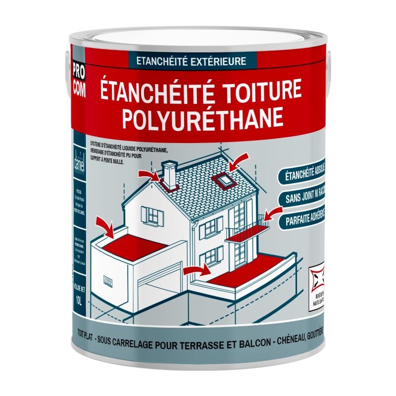 Procom - tanchéité toiture polyuréthane - Étanchéité toit terrasse, toit plat ffffff 3.5 Kg
