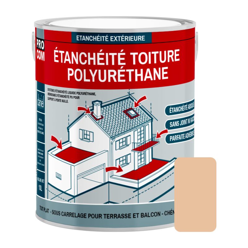 Procom - tanchéité toiture polyuréthane - Étanchéité toit terrasse, toit plat e3c2a3 3.5 Kg