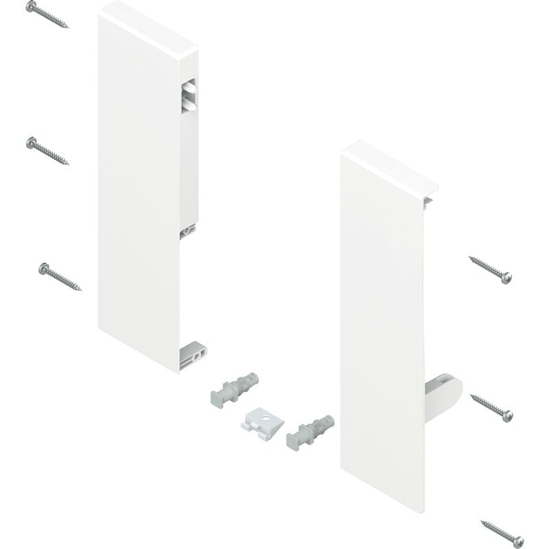 Blum - Frontbefestigung rechts/links, für Antaro Innenauszug Höhe d seidenweiß, 1x Reling