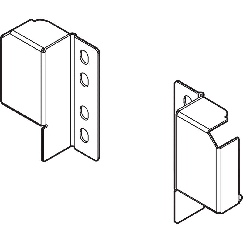 Blum - Tandembox plus/antaro, Relinghalter (rückseitig) für, einstellbare Reling, zum Schrauben, links/rechts, seidenweiß