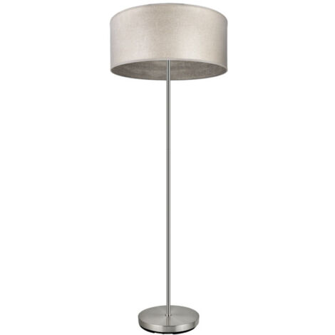 Tango 1xe27 wohnzimmer stehleuchte nickel/holz grau 162x40x40 cm
